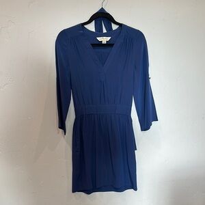 Navy Blue V-Neck Dress
